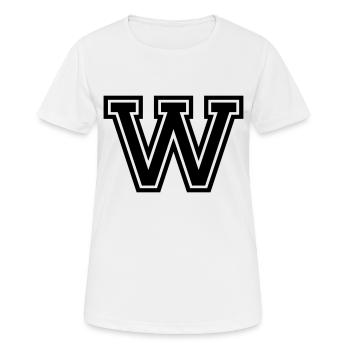 W - Frauen T-Shirt atmungsaktiv - Weiß - Vorne - AI Model Female 172 dark (172cm)