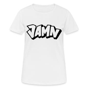 JAMN Jamming in the name of the Lord - Frauen T-Shirt atmungsaktiv - Weiß - Vorne - AI Model Female 172 dark (172cm)