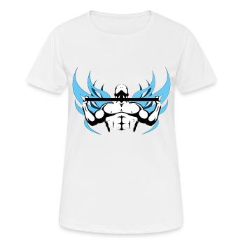 Straße Training - Frauen T-Shirt atmungsaktiv - Weiß - Vorne - AI Model Female 172 dark (172cm)