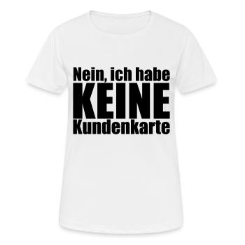 Keine_Kundenkarte - Frauen T-Shirt atmungsaktiv - Weiß - Vorne - AI Model Female 172 dark (172cm)