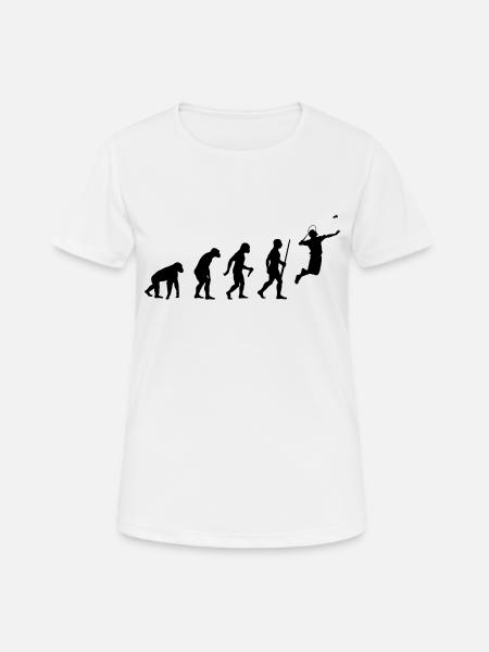 Badminton Evolution - Frauen T-Shirt atmungsaktiv - Weiß