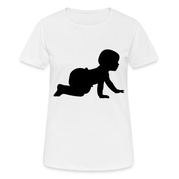 Bébé Ombre B - 1 vecteur de couleur - T-shirt respirant Femme - blanc - Devant - AI Model Female 172 dark (172cm)