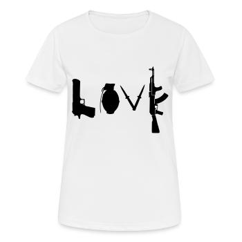 Love / Weapon Design - Women's Breathable T-Shirt - white - Front - AI Model Female 172 dark (172cm)
