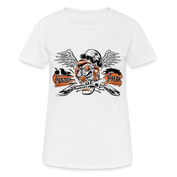 Kustom Freak - Frauen T-Shirt atmungsaktiv - Weiß - Vorne - AI Model Female 172 dark (172cm)