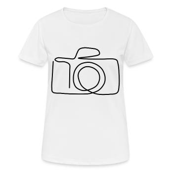 appareil photo - T-shirt respirant Femme - blanc - Devant - AI Model Female 172 dark (172cm)