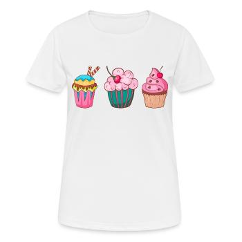 Cupcake Muffin Gâteau à la confiserie - T-shirt respirant Femme - blanc - Devant - AI Model Female 172 dark (172cm)