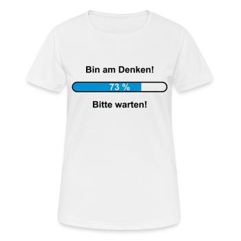 Je pense! S'il vous plaît attendez! - T-shirt respirant Femme - blanc - Devant - AI Model Female 172 dark (172cm)