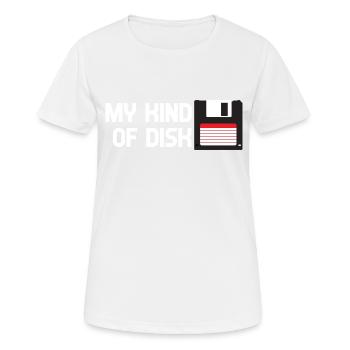 Disc Disquette Floppydisk Retro C64 Amiga - T-shirt respirant Femme - blanc - Devant - AI Model Female 172 dark (172cm)