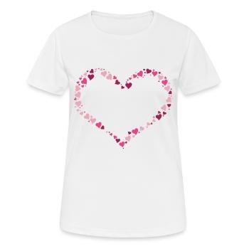 Heart Pink Love for Valentine's Day - Women's Breathable T-Shirt - white - Front - AI Model Female 172 dark (172cm)