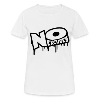 No Excuses - T-shirt respirant Femme - blanc - Devant - AI Model Female 172 dark (172cm)