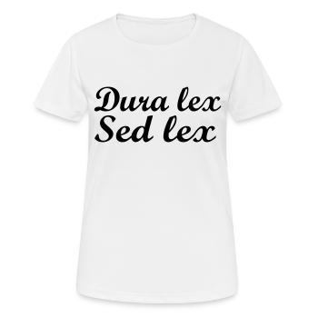 citation latine sur la loi - T-shirt respirant Femme - blanc - Devant - AI Model Female 172 dark (172cm)