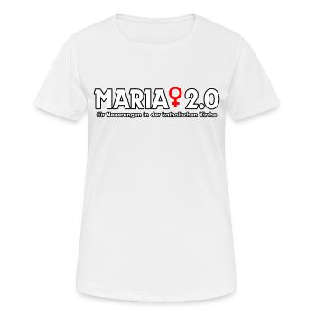 Maria 2 0 - Frauen T-Shirt atmungsaktiv - Weiß - Vorne - AI Model Female 172 dark (172cm)