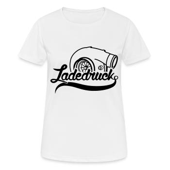 Ladedruck Turbolader - Frauen T-Shirt atmungsaktiv - Weiß - Vorne - AI Model Female 172 dark (172cm)