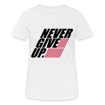rayures design ne jamais abandonner logo ne jamais abandonner - T-shirt respirant Femme - blanc - Devant - AI Model Female 172 dark (172cm)