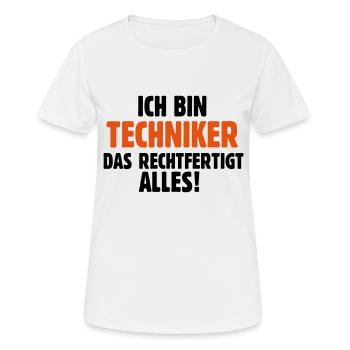 Techniker Technikerbrief Technikerausbildung - Frauen T-Shirt atmungsaktiv - Weiß - Vorne - AI Model Female 172 dark (172cm)