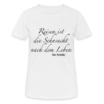 reisen - Frauen T-Shirt atmungsaktiv - Weiß - Vorne - AI Model Female 172 dark (172cm)