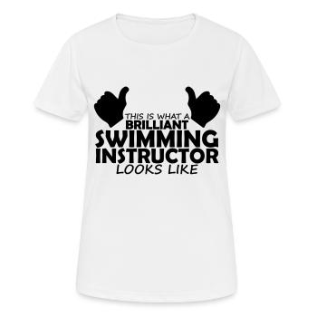 brilliant swimming instructor - Women's Breathable T-Shirt - white - Front - AI Model Female 172 dark (172cm)
