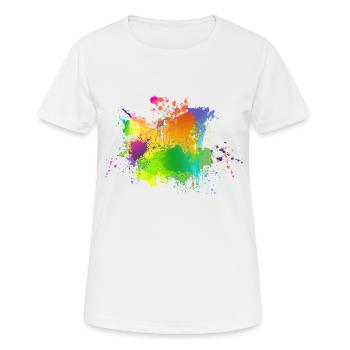 Taches de peinture - T-shirt respirant Femme - blanc - Devant - AI Model Female 172 dark (172cm)