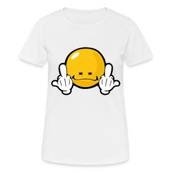 Smiley Anger Obnoxious - Women's Breathable T-Shirt - white - Front - AI Model Female 172 dark (172cm)