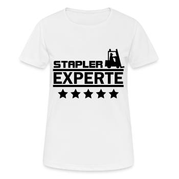 stapler experte - Frauen T-Shirt atmungsaktiv - Weiß - Vorne - AI Model Female 172 dark (172cm)