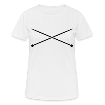 Knitting needles sewing needles design - Women's Breathable T-Shirt - white - Front - AI Model Female 172 dark (172cm)