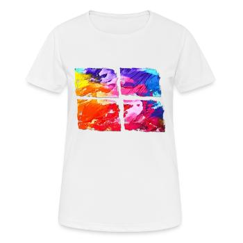 BUNT! CREATIVE! COULEURS! ART! - T-shirt respirant Femme - blanc - Devant - AI Model Female 172 dark (172cm)