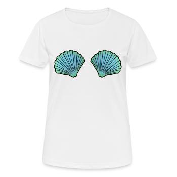 mermaid shell bra bikini beach - Women's Breathable T-Shirt - white - Front - AI Model Female 172 dark (172cm)