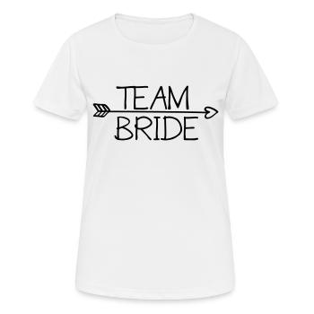 Mariée d'équipe - T-shirt respirant Femme - blanc - Devant - AI Model Female 172 dark (172cm)