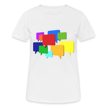 Sprechblasen in verschiedene Farben - Frauen T-Shirt atmungsaktiv - Weiß - Vorne - AI Model Female 172 dark (172cm)