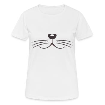 Face Mask Cat Mask Tiger Nose Mouth Protection - Women's Breathable T-Shirt - white - Front - AI Model Female 172 dark (172cm)