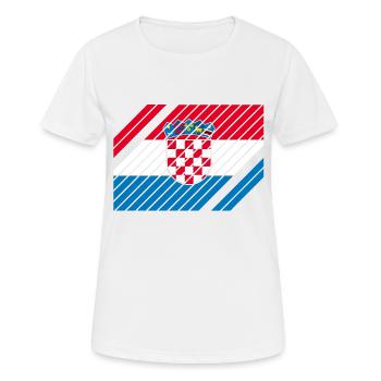 Drapeau national de Croatie - rayé - T-shirt respirant Femme - blanc - Devant - AI Model Female 172 dark (172cm)