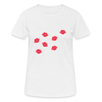 Kisses - Women's Breathable T-Shirt - white - Front - AI Model Female 172 dark (172cm)