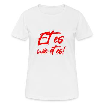 Es ist wie es ist Kölsche Grundgesetz - Frauen T-Shirt atmungsaktiv - Weiß - Vorne - AI Model Female 172 dark (172cm)