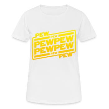 Pew Pew Pew - T-shirt respirant Femme - blanc - Devant - AI Model Female 172 dark (172cm)