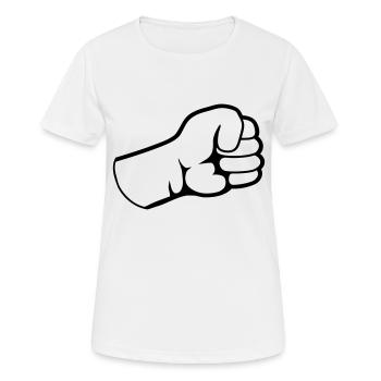 Design Geballte Faust - Frauen T-Shirt atmungsaktiv - Weiß - Vorne - AI Model Female 172 dark (172cm)