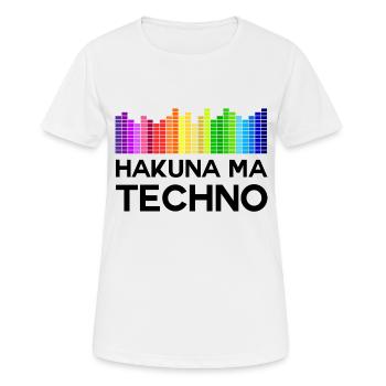Hakuna Ma Techno Musik Disco - Frauen T-Shirt atmungsaktiv - Weiß - Vorne - AI Model Female 172 dark (172cm)