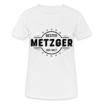metzger - Frauen T-Shirt atmungsaktiv - Weiß - Vorne - AI Model Female 172 dark (172cm)