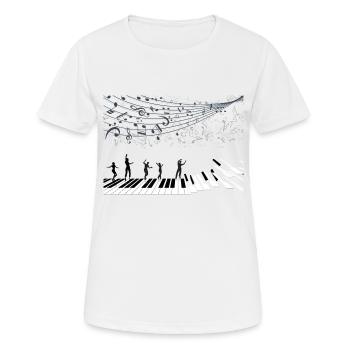 das Piano lässt dich tanzen - Frauen T-Shirt atmungsaktiv - Weiß - Vorne - AI Model Female 172 dark (172cm)