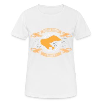 ENDLICH WIEDER Borkum - Frauen T-Shirt atmungsaktiv - Weiß - Vorne - AI Model Female 172 dark (172cm)