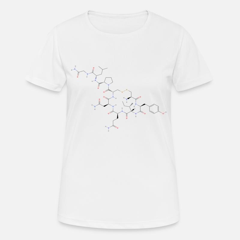 Molécule d’ocytocine - Formule structurale colorée - T-shirt respirant Femme - blanc