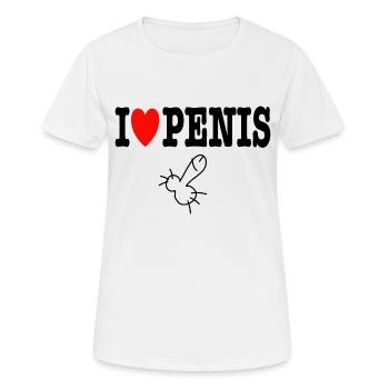 I love Penis Party JGA - Frauen T-Shirt atmungsaktiv - Weiß - Vorne - AI Model Female 172 dark (172cm)