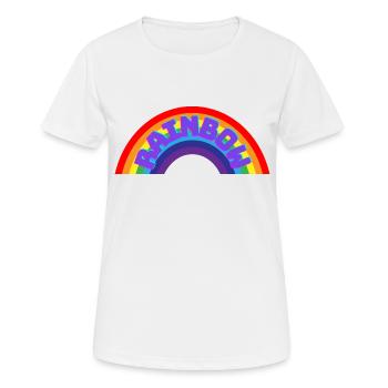 Regenbogen - Frauen T-Shirt atmungsaktiv - Weiß - Vorne - AI Model Female 172 dark (172cm)
