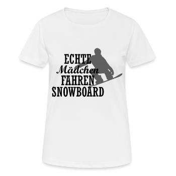 Snowboard Snowboarder - Frauen T-Shirt atmungsaktiv - Weiß - Vorne - AI Model Female 172 dark (172cm)