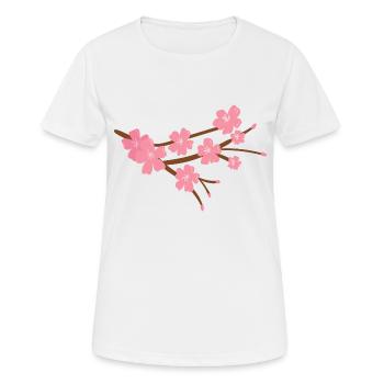 Fleur de cerisier japonais - T-shirt respirant Femme - blanc - Devant - AI Model Female 172 dark (172cm)