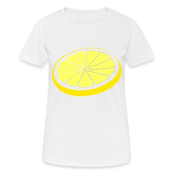 lemon slice - Women's Breathable T-Shirt - white - Front - AI Model Female 172 dark (172cm)