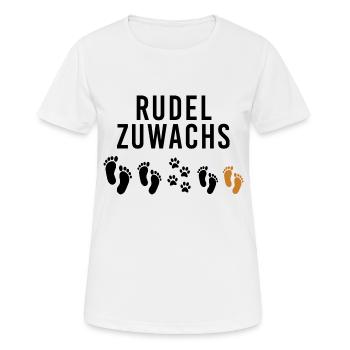 Rudelzuwachs Baby schwanger Hund Katze neutral - Frauen T-Shirt atmungsaktiv - Weiß - Vorne - AI Model Female 172 dark (172cm)