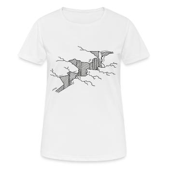 Riss Im Boden Schwarz-Weiß Zeichnung - Frauen T-Shirt atmungsaktiv - Weiß - Vorne - AI Model Female 172 dark (172cm)