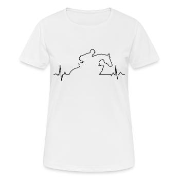 EKG Springreiten - Frauen T-Shirt atmungsaktiv - Weiß - Vorne - AI Model Female 172 dark (172cm)
