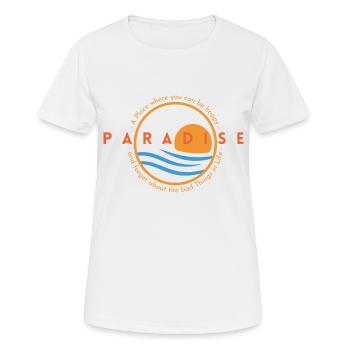 Paradise - Frauen T-Shirt atmungsaktiv - Weiß - Vorne - AI Model Female 172 dark (172cm)