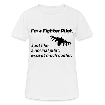 pilote de chasse de Fighter Jet Citation amusante - T-shirt respirant Femme - blanc - Devant - AI Model Female 172 dark (172cm)